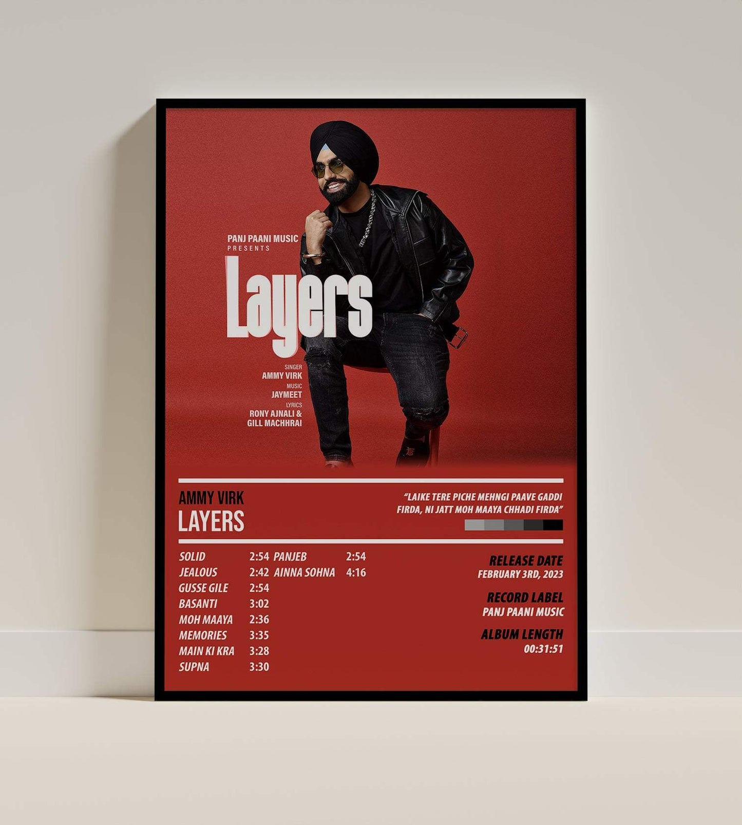 Ammy Virk - Layers | ALBUM POSTER - PosterVerse