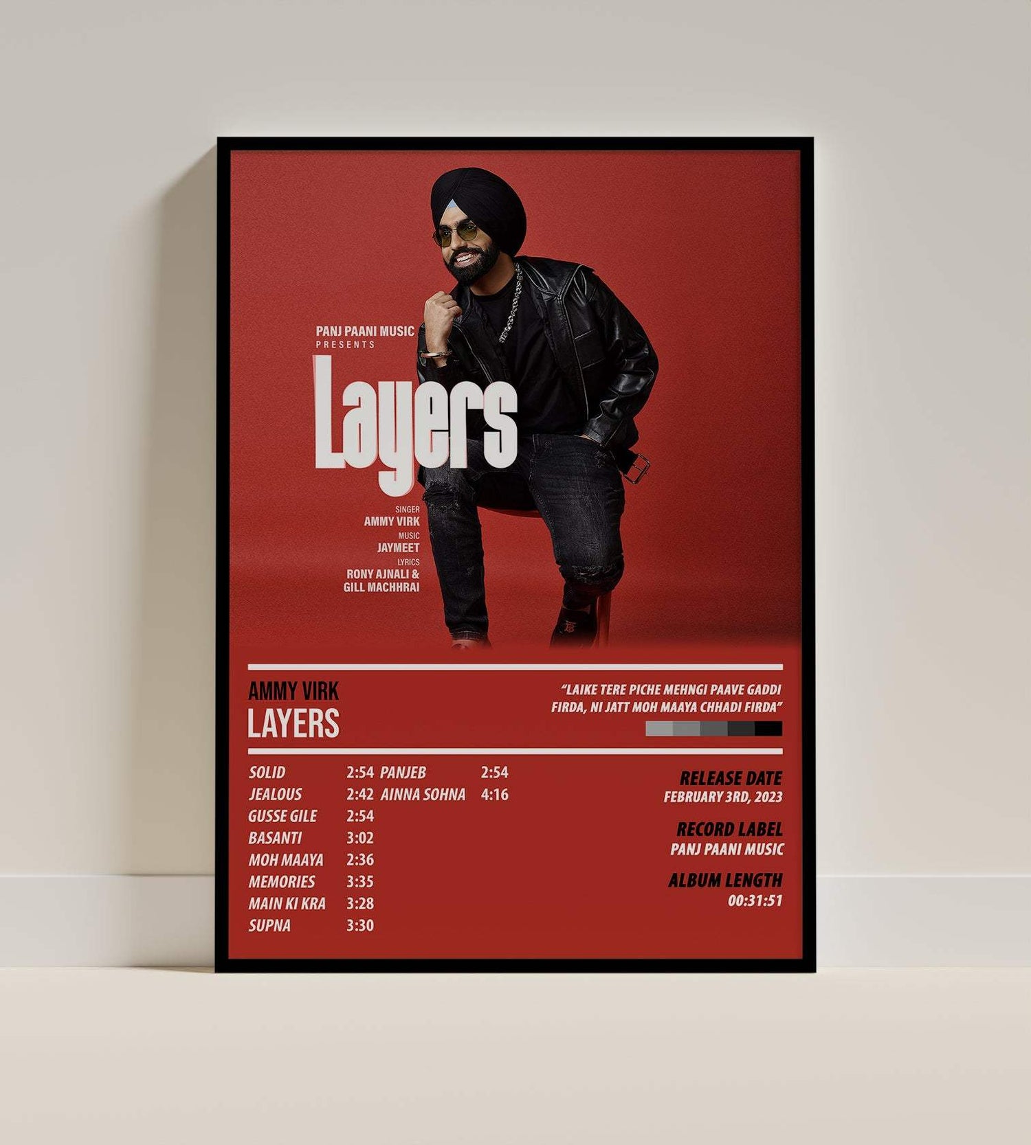 Ammy Virk - Layers | ALBUM POSTER - PosterVerse
