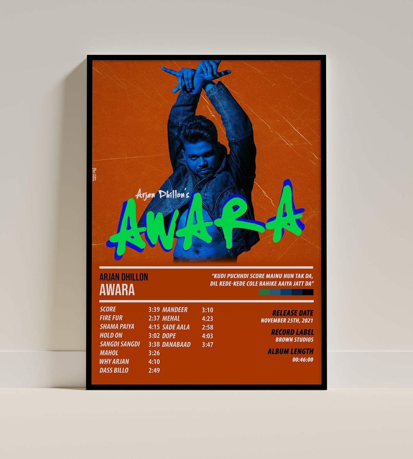 Arjan Dhillon - Awara | ALBUM POSTER - PosterVerse