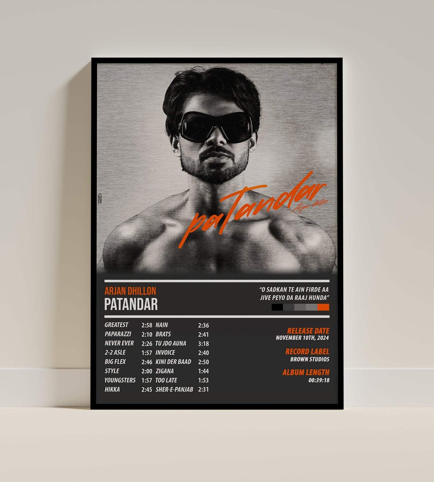 Arjan Dhillon - Patandar | ALBUM POSTER - PosterVerse