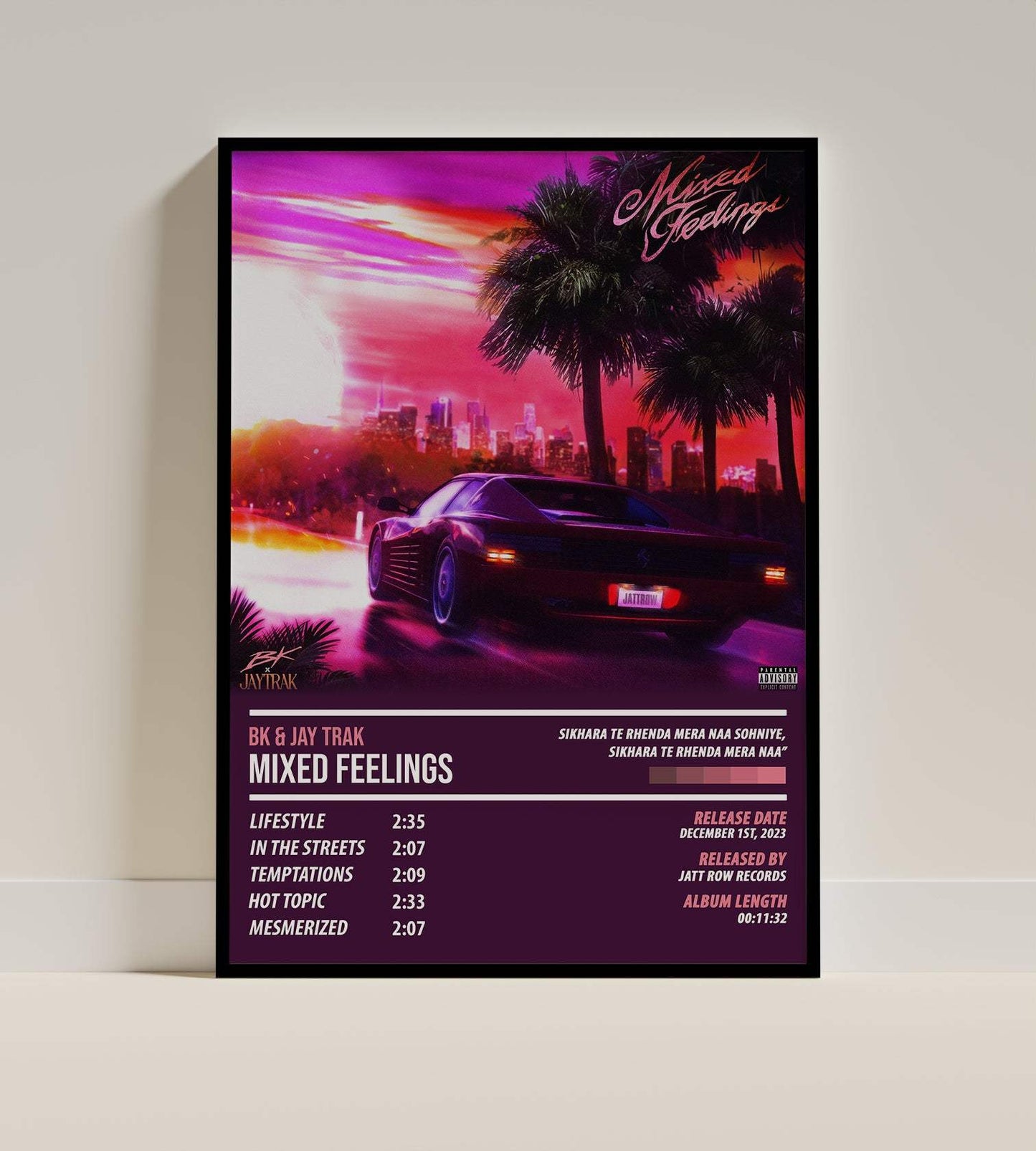 BK Dhaliwal & Jay Trak - Mixed Feelings | ALBUM POSTER - PosterVerse