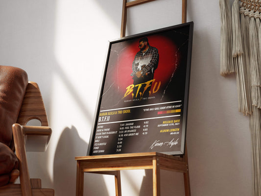 Karan Aujla & Tru-Skool - B.T.F.U | ALBUM POSTER - PosterVerse
