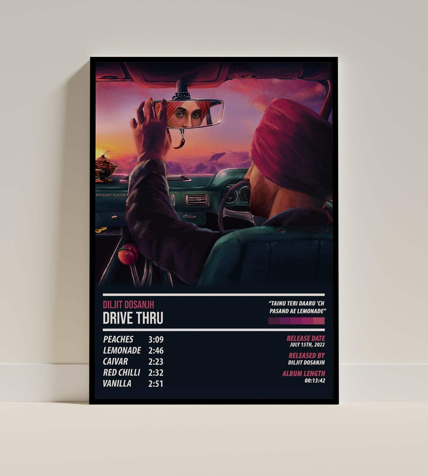 Diljit Dosanjh - Drive Thru | ALBUM POSTER - PosterVerse