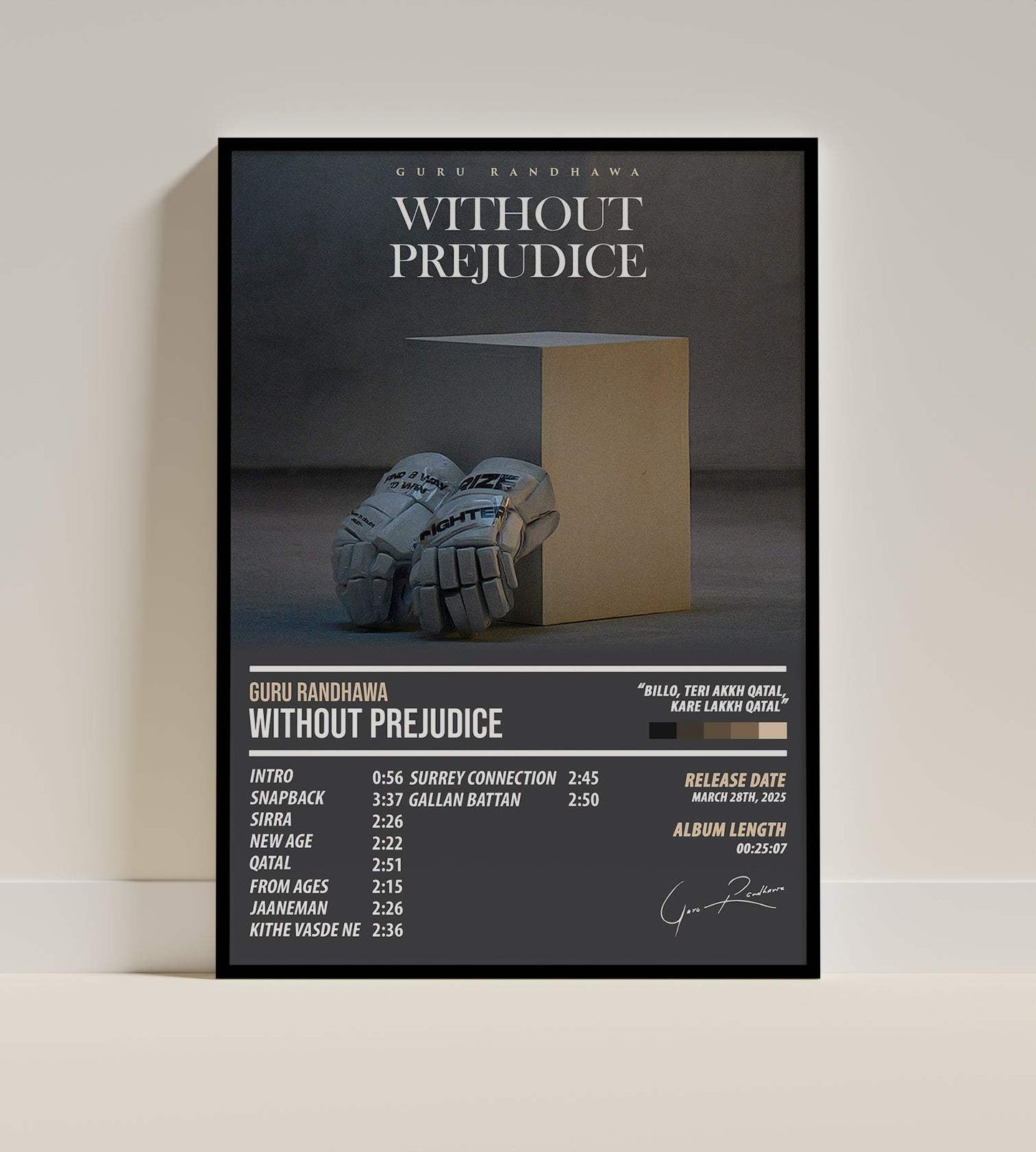 Guru Randhawa - Without Prejudice | ALBUM POSTER - PosterVerse