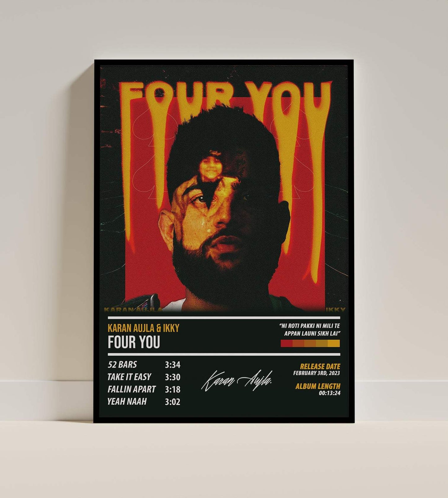 Karan Aujla & Ikky - Four You | ALBUM POSTER - PosterVerse