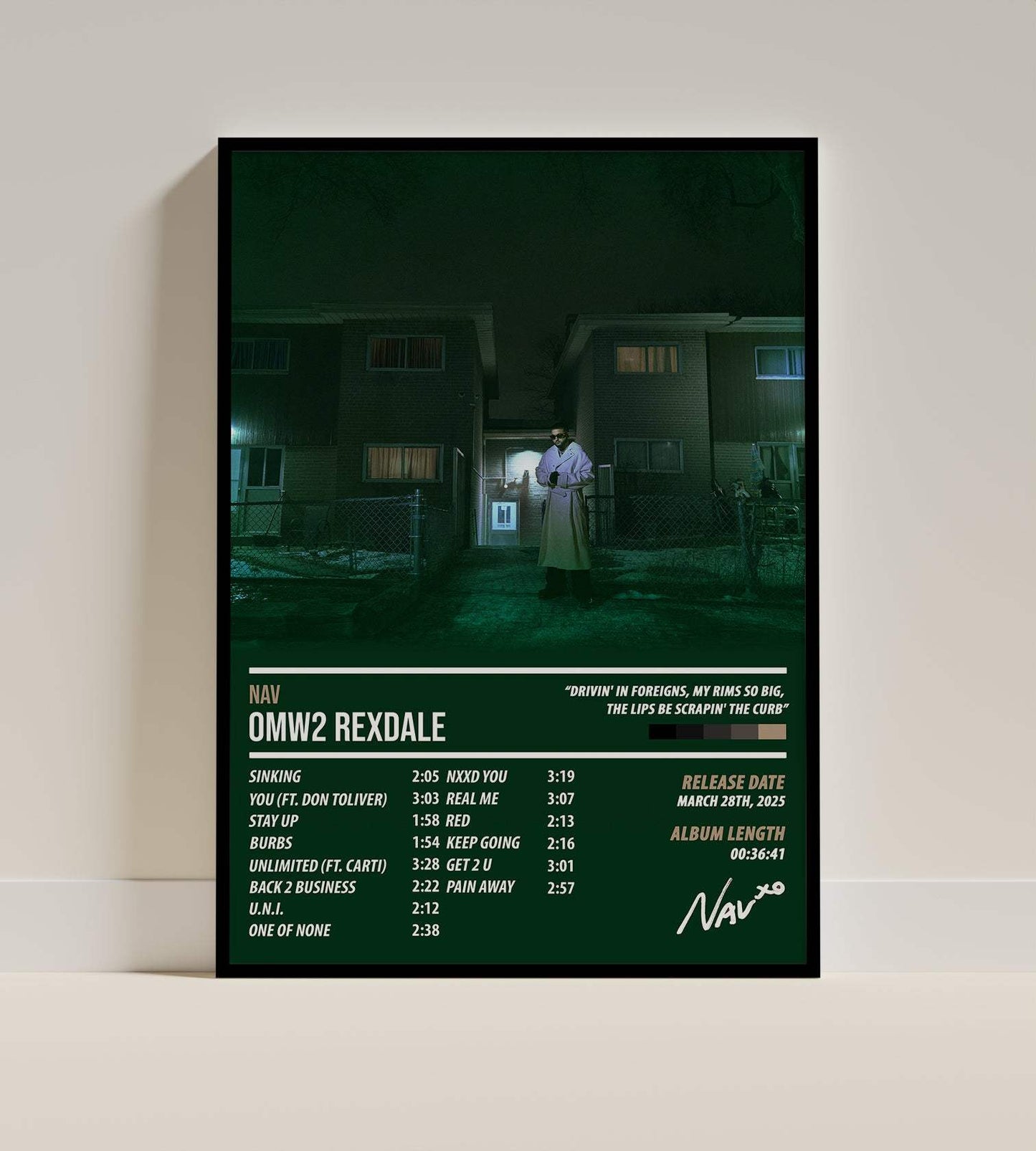 Nav - OMW2 REXDALE | ALBUM POSTER - PosterVerse