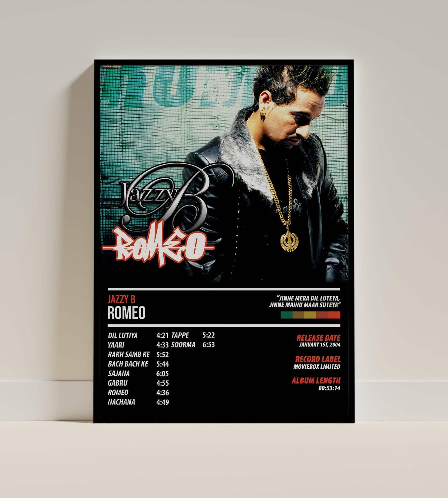 Jazzy B - Romeo | ALBUM POSTER - PosterVerse