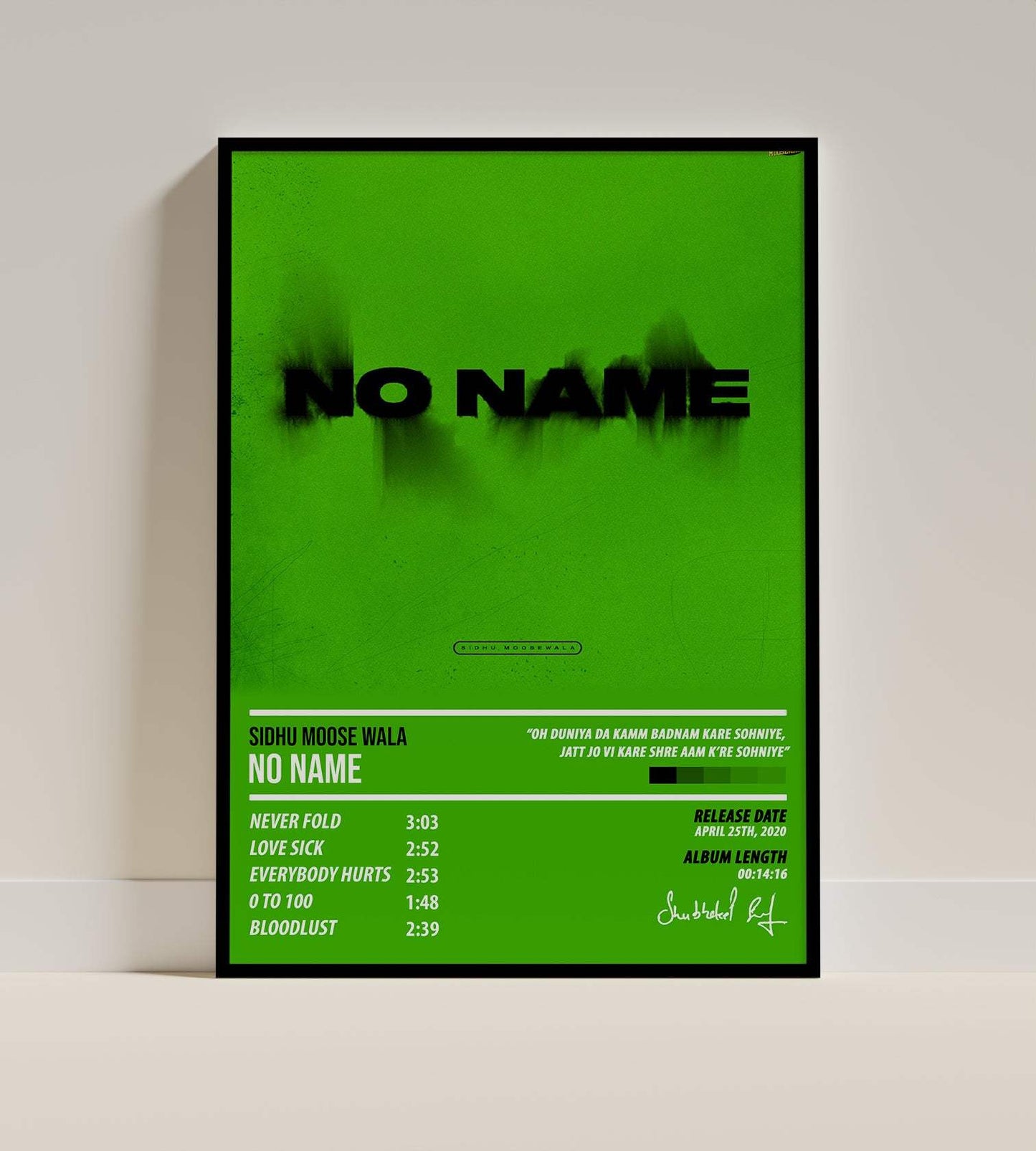 Sidhu Moosewala - No Name | ALBUM POSTER - PosterVerse