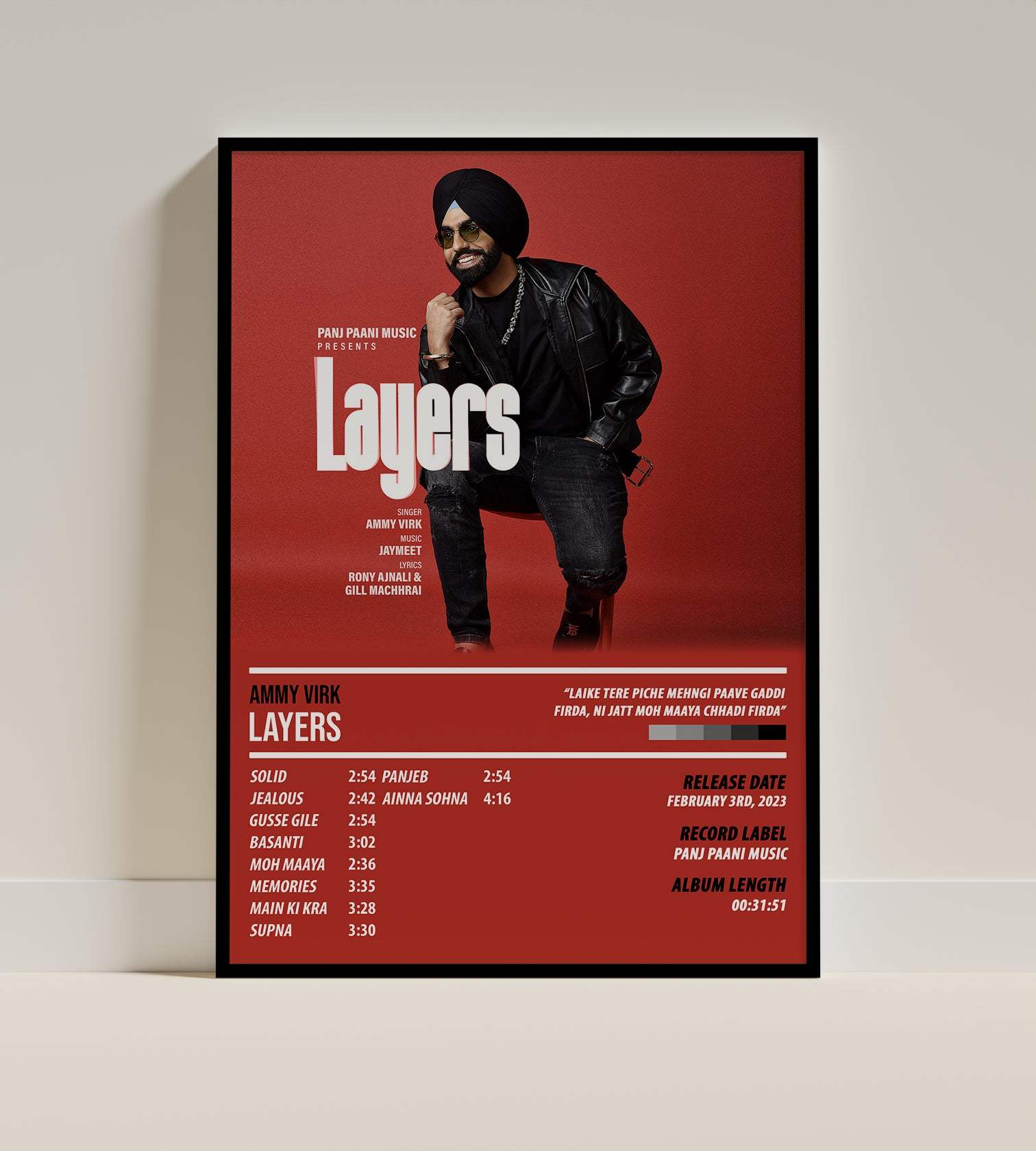 Ammy Virk - Layers | ALBUM POSTER - PosterVerse