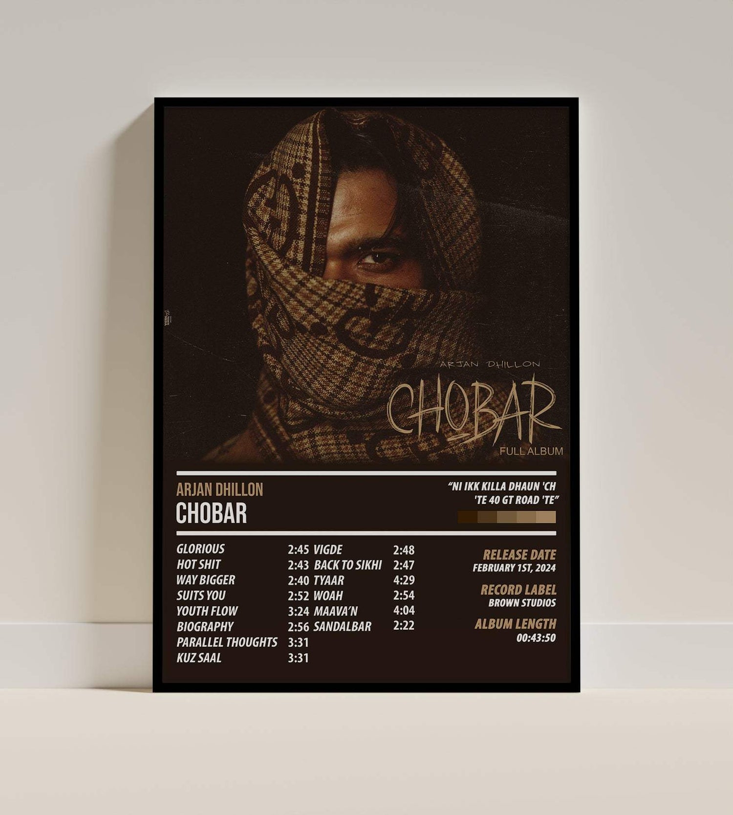 Arjan Dhillon - Chobar | ALBUM POSTER - PosterVerse