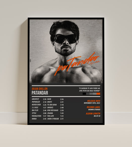 ਅਰਜਨ ਢਿੱਲੋਂ - ਪਤੰਦਰ | ਐਲਬਮ ਪੋਸਟਰ