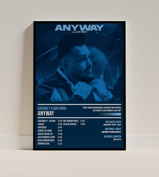 Cheema Y & Gur Sidhu - Anyway | ALBUM POSTER - PosterVerse