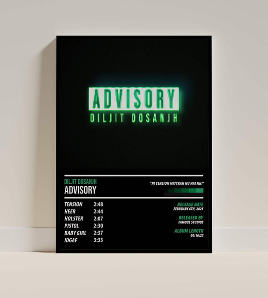 Diljit Dosanjh - Advisory | ALBUM POSTER - PosterVerse