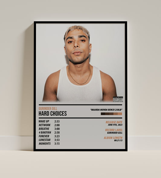 Gurinder Gill - Hard Choices | ALBUM POSTER