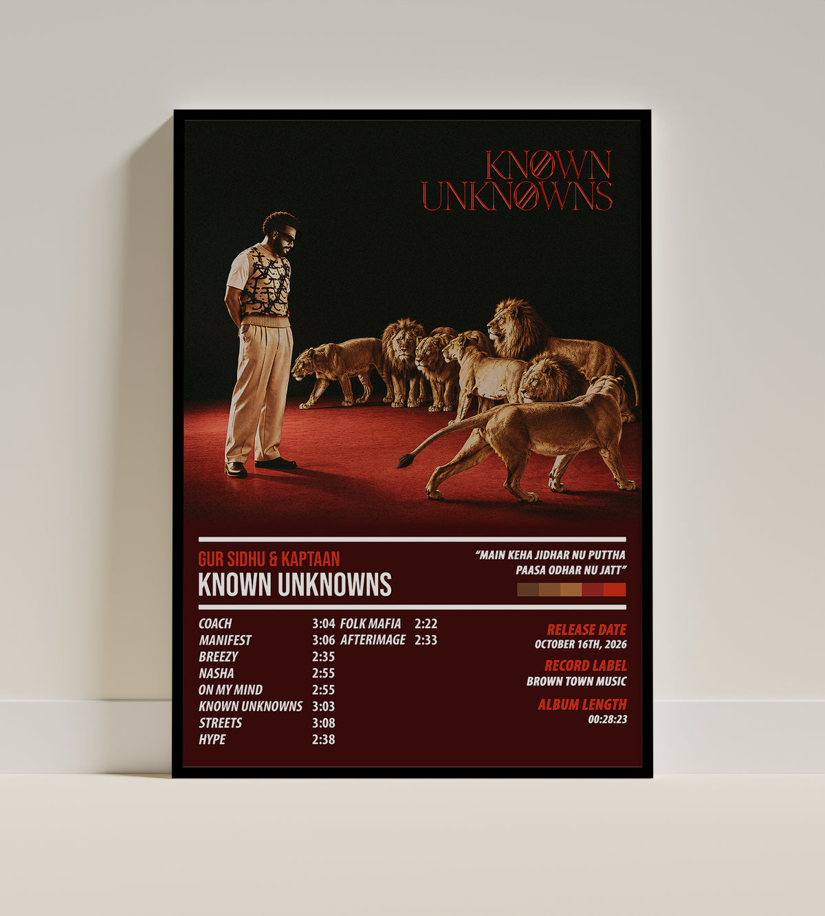 Gur Sidhu & Kaptaan - Known Unknowns | ALBUM POSTER