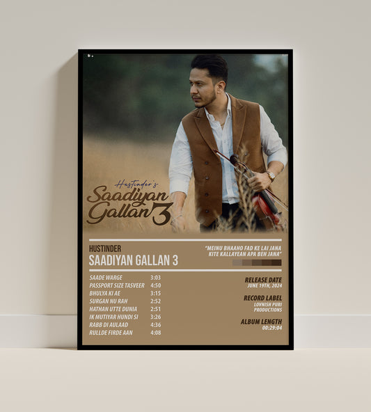 Hustinder - Saadiyan Gallan 3 | ALBUM POSTER