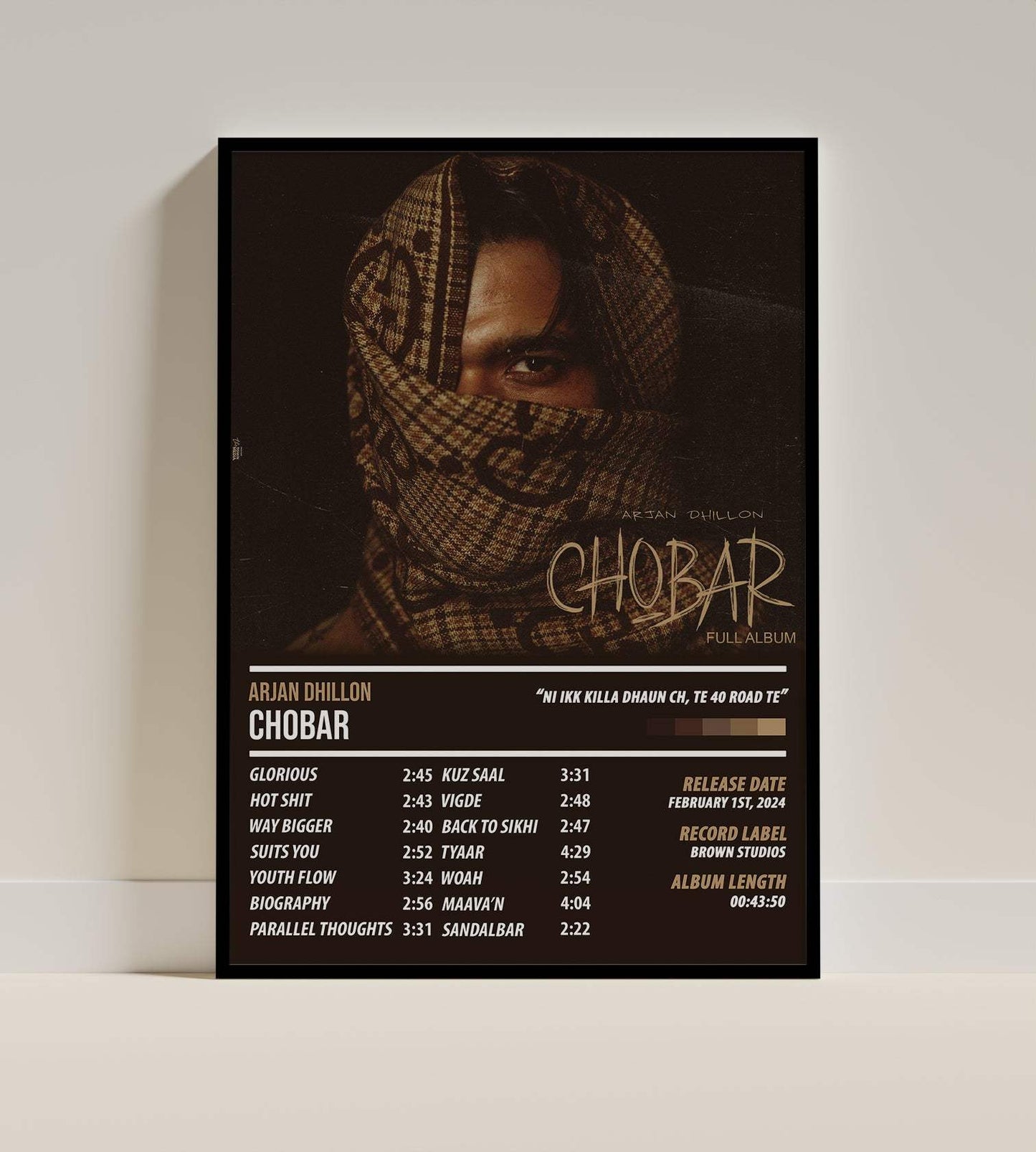 Arjan Dhillon - Chobar | ALBUM POSTER - PosterVerse