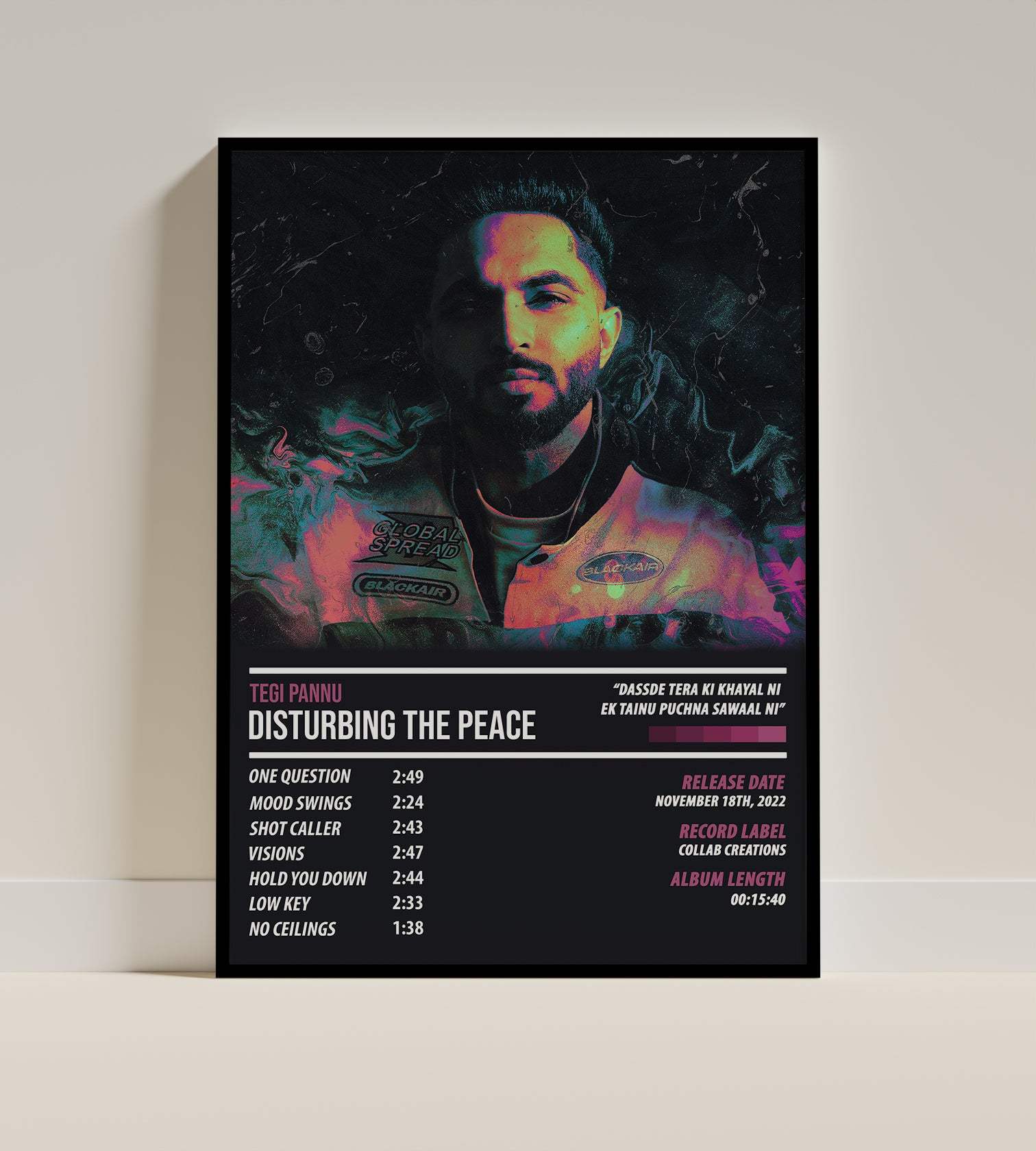 Tegi Pannu - Disturbing The Peace | ALBUM POSTER - PosterVerse