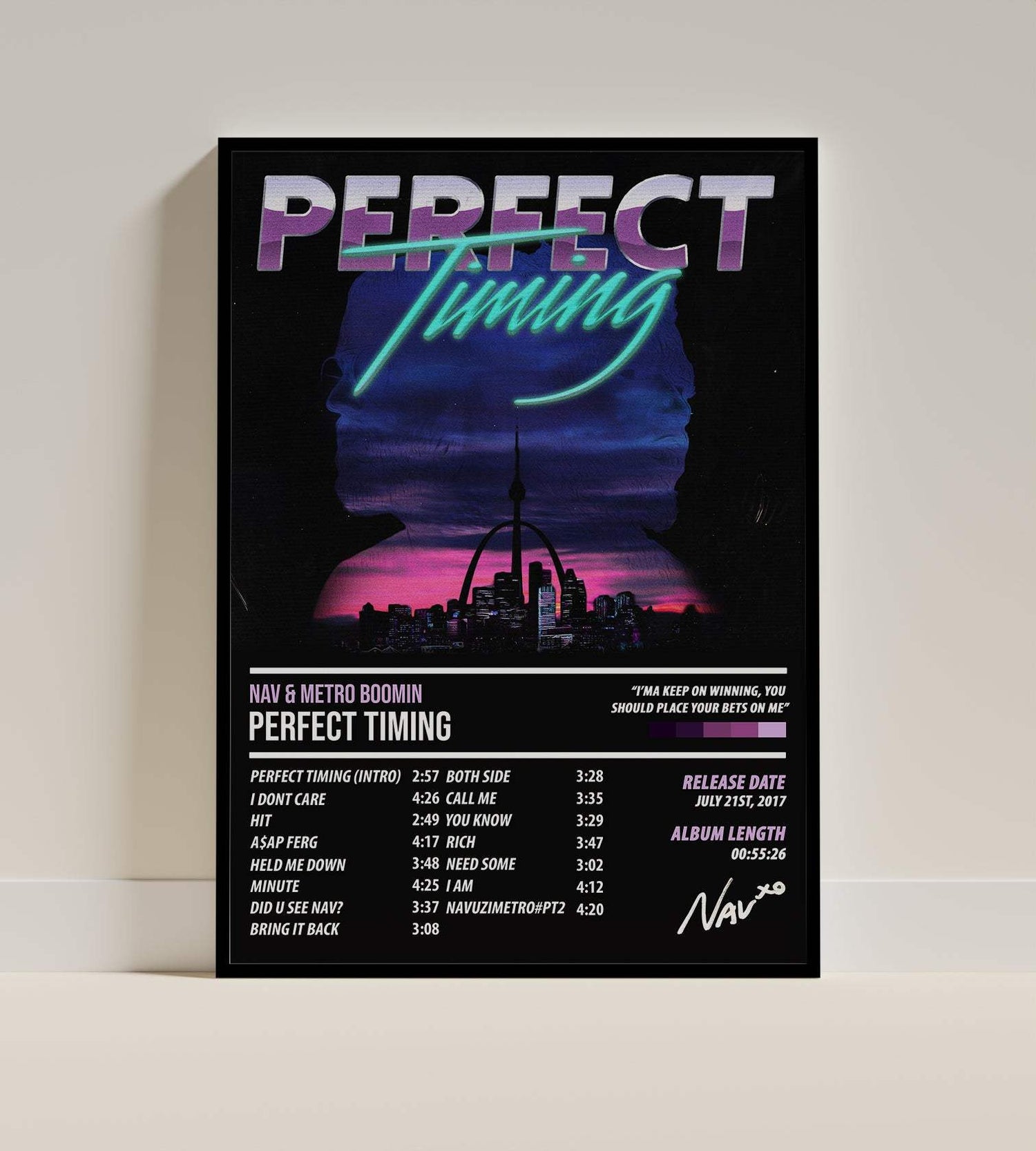 Nav & Metro Boomin - Perfect Timing | ALBUM POSTER - PosterVerse