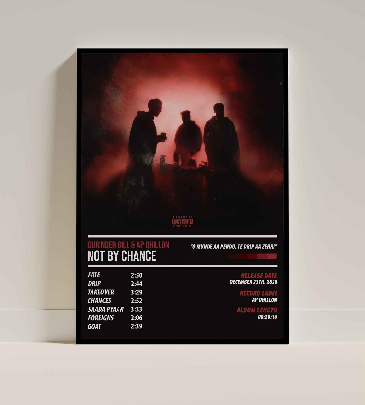 Gurinder Gill & AP Dhillon - Not by Chance | ALBUM POSTER