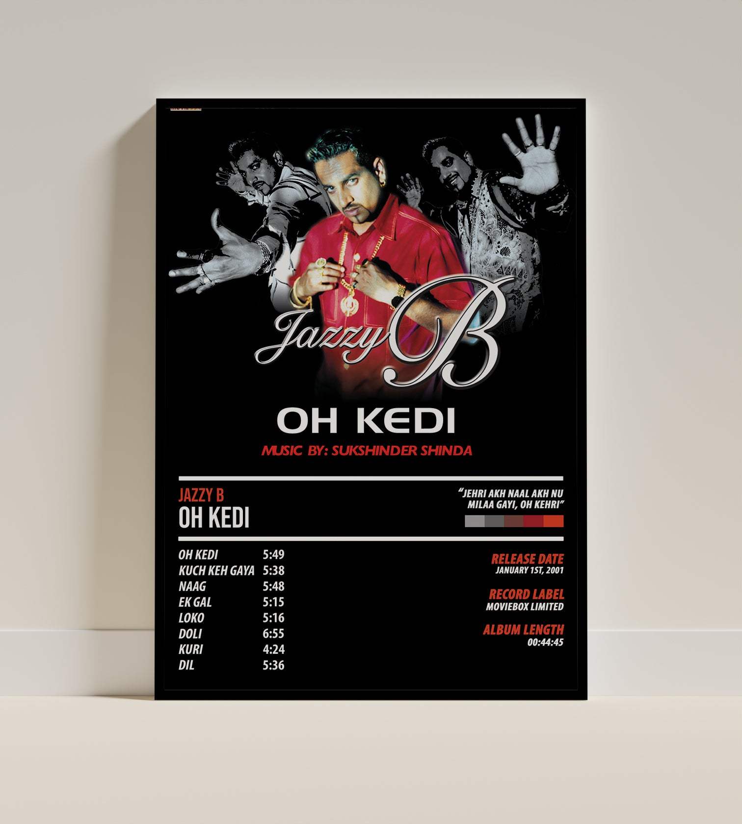 Jazzy B- Oh Kedi | ALBUM POSTER - PosterVerse