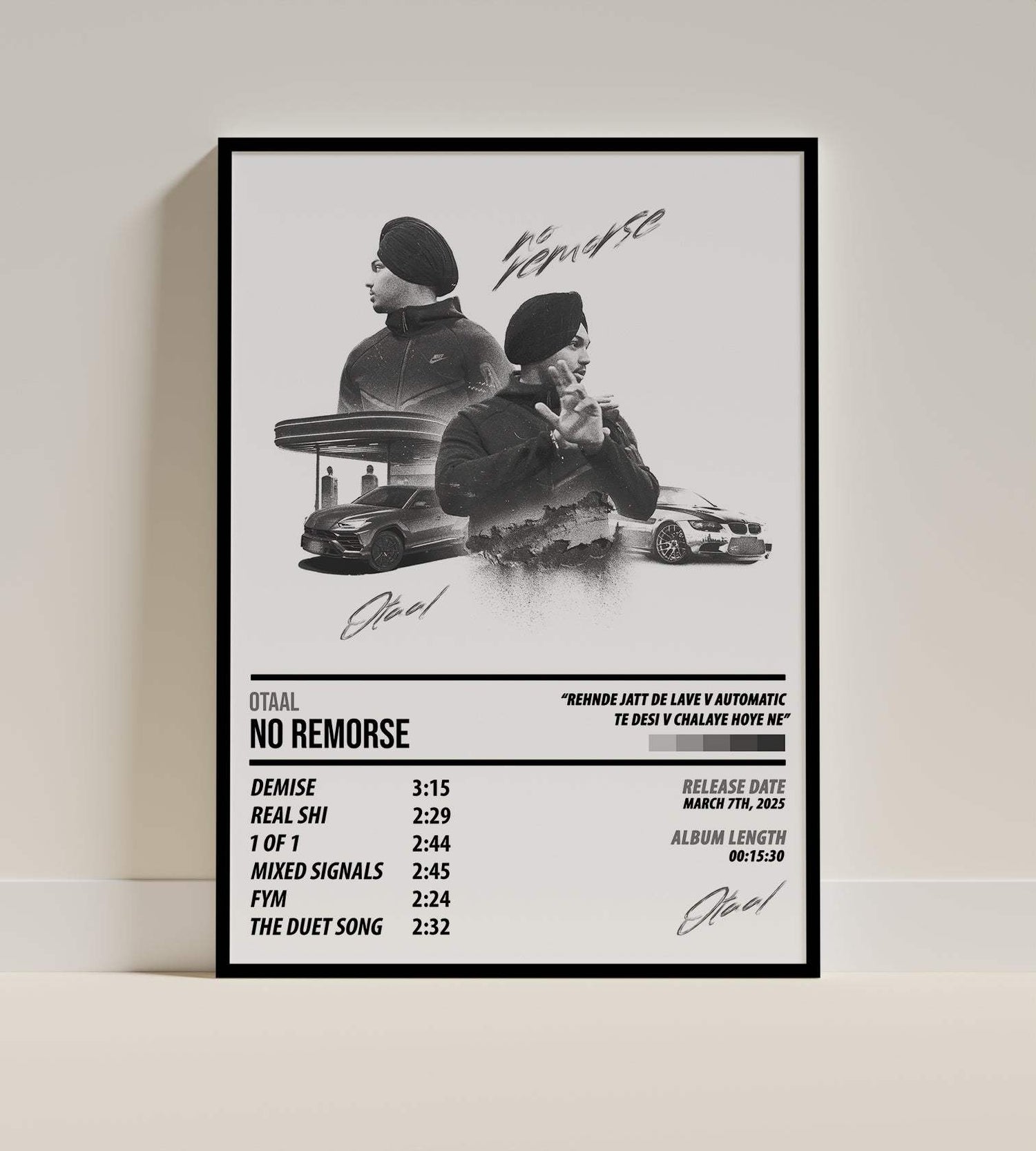 Otaal - No Remorse | ALBUM POSTER - PosterVerse