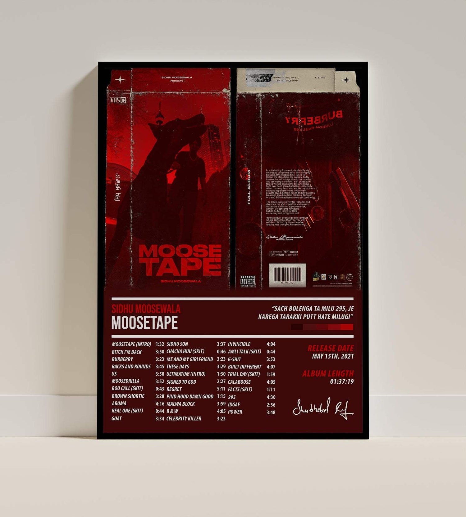 Sidhu Moosewala - Moosetape | ALBUM POSTER - PosterVerse