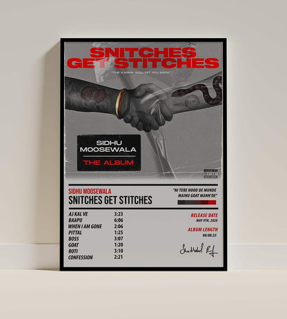 Sidhu Moosewala - Snitches Get Stitches | ALBUM POSTER - PosterVerse