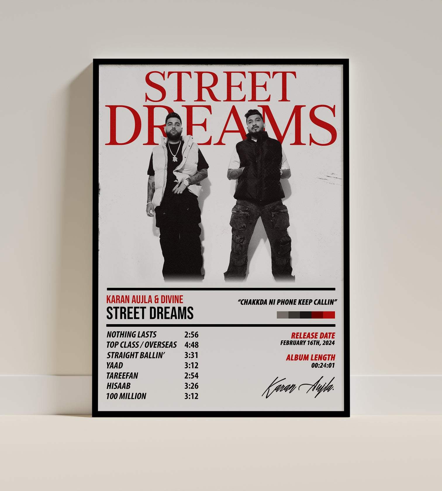 Karan Aujla & Divine - Street Dreams | ALBUM POSTER - PosterVerse