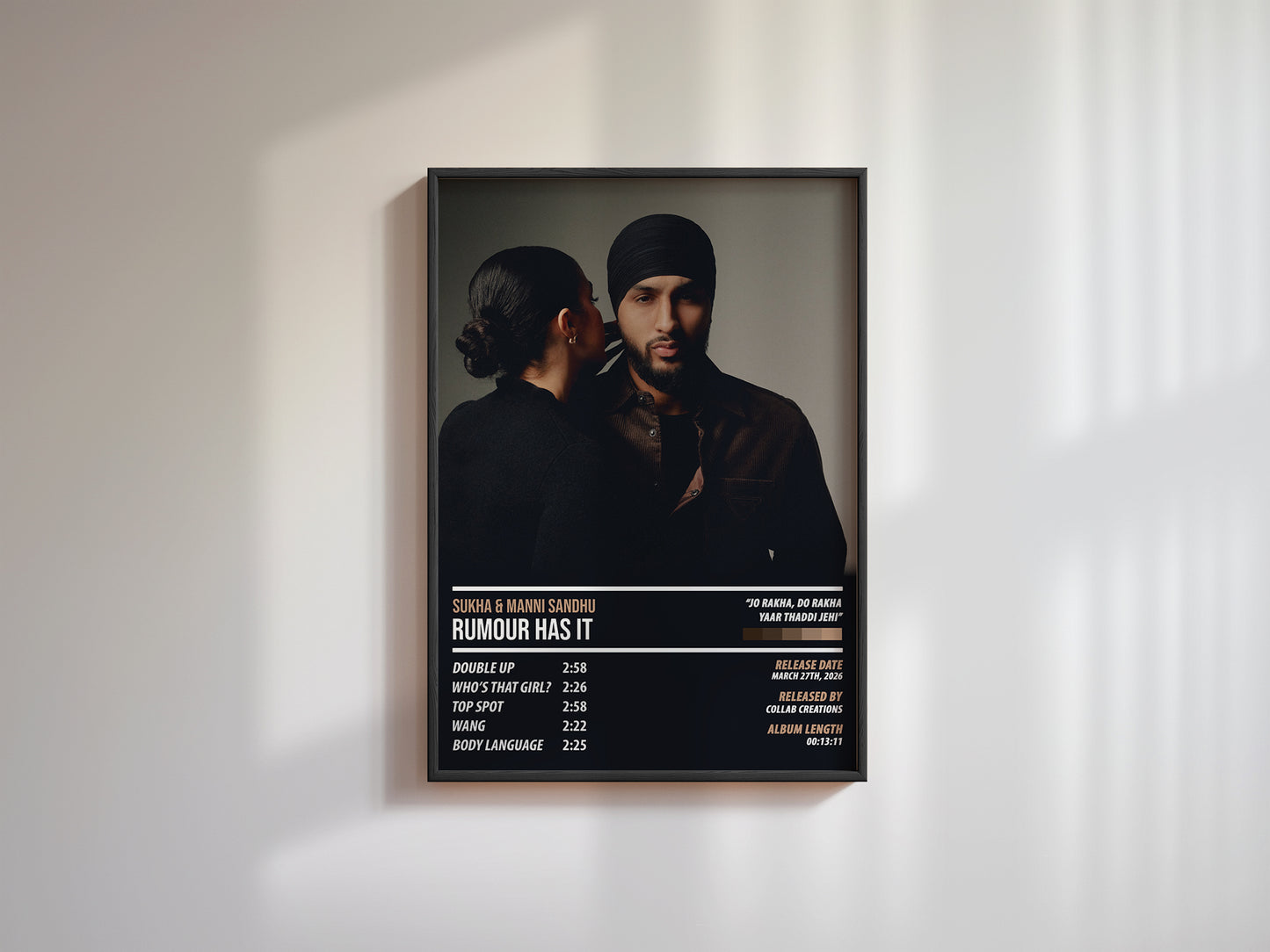 Sukha - Rumour Has It | ALBUM POSTER